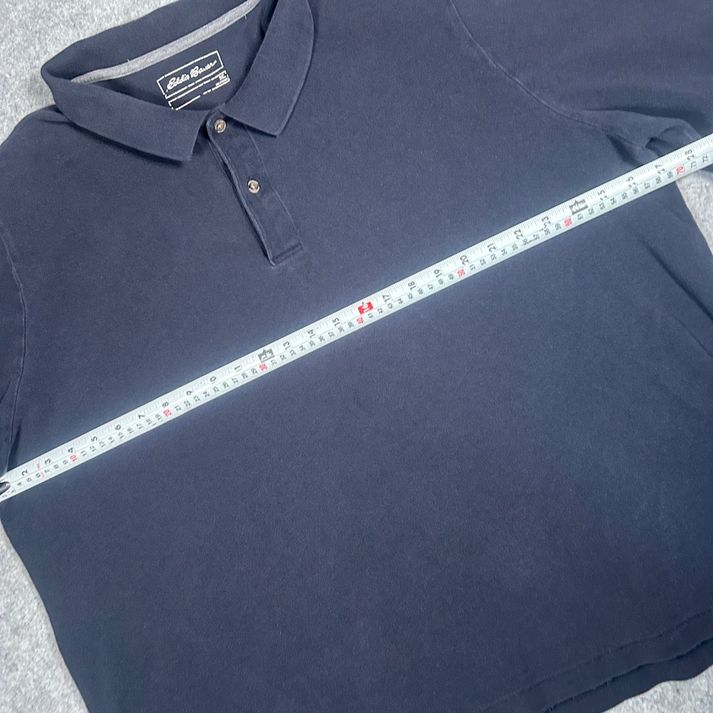 Eddie Bauer Polo Shirt Men 3XL Navy Blue Long Sleeve Cotton Pique Casual Outdoor - Picture 7 of 14